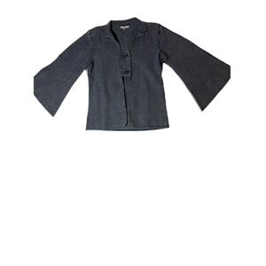Cross Tree Lane Denim Jacket Y2K style Bell Sleeves Shacket Large Jean